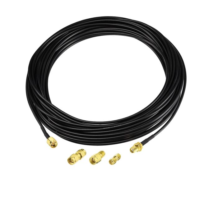 Superbat RF coaxial SMA Male to SMA Female Bulkhead RG174 33ft Cable + 3pcs RF Coax SMA Adapter Kit for SDR Equipment Antenna Ham Radio,3G 4G LTE Antenna,ADS-B,GPS and etc