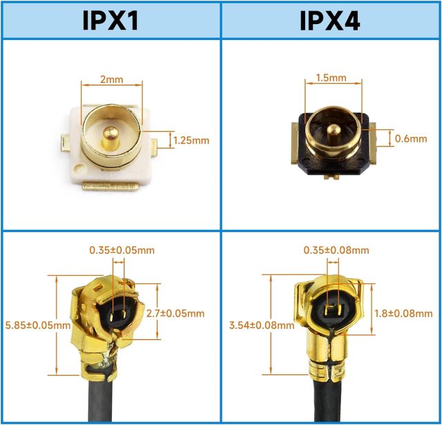 Superbat MHF4/IPEX4/IPX4 to U.FL Cable (3.5cm/1.37") MHF4 Female to IPX (IPEX/UFL) Male RF Pigtail Cable 1.13MM Low-Loss Extension Cable 2-Pack
