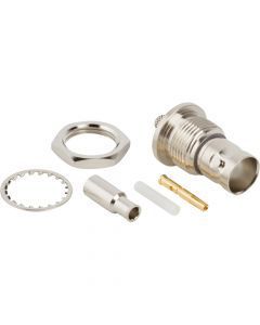 BNC Straight Crimp Jack RG-179 Belden 179DT Bulkhead Rear Mount 75 Ohm Isolated