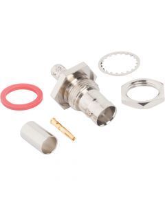 BNC Straight Crimp Jack RG-59 RG-62 Bulkhead Rear Mount 75 Ohm