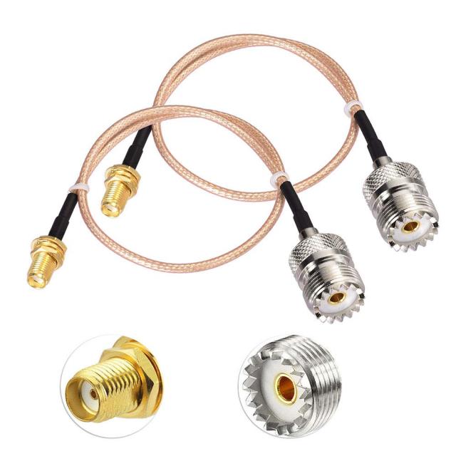Superbat Coax UHF Female SO-239 to SMA Female Adapter Extension Cable RG316 12" for Baofeng CB Radio Handheld Walkie Talkie 2pcs