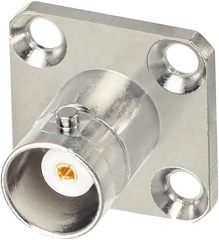 Superbat BNC Connectors BNC Female Jack 4 Hole Flange Panel Chassis Mount Coaxial Solder Connector 5pcs