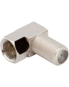 F-Type Jack to F-Type Plug Adapter 75 Ohm Right Angle