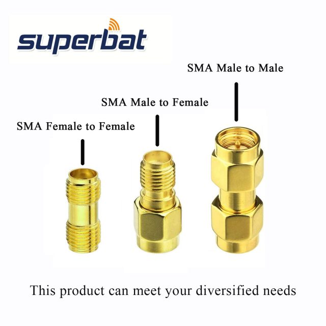 Superbat RF coaxial SMA Male to SMA Female Bulkhead RG174 6.56ft Cable + 3pcs RF Coax SMA Adapter Kit for SDR Equipment Antenna Ham Radio,3G 4G LTE Antenna,ADS-B,GPS and etc