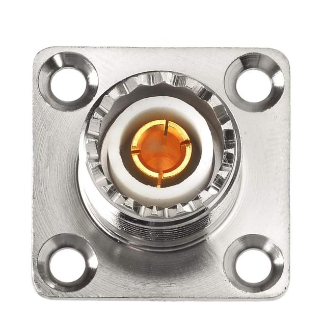 Superbat wlaniot SO 239 Connectors SO239 UHF Female Jack RF Coax Connector 4 Hole Flange Chassis Mount Solder Straight for LMR-400 Coaxial Cable 2Pcs