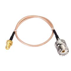 Superbat Coax UHF Female SO-239 to SMA Female Adapter Extension Cable RG316 12" for Baofeng CB Radio Handheld Walkie Talkie 2pcs
