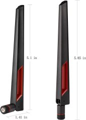 Superbat WiFi Antenna with RP-SMA Male Connector, 2.4GHz 5GHz 5.8GHz Dual Band Antenna for PCI-E WiFi Network Card USB Wireless Camera Router Hotspot etc. 2pcs