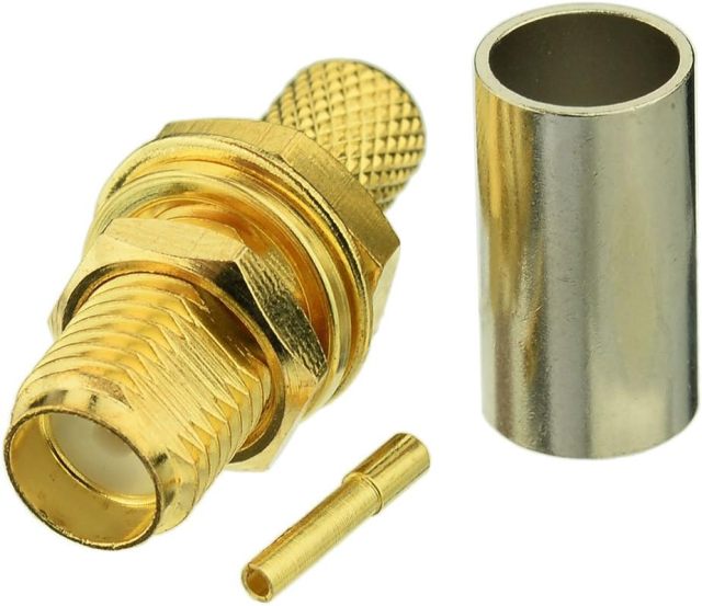 Superbat SMA Crimp Connectors Kit SMA Male + SMA Female Crimp Solder Connector Kit for RG58 RG142 RG400 RG303 RG141 LMR195 Low Loss Coax Cable 10-Pack