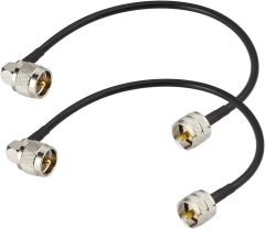 Superbat PL-259 Jumper Cable UHF (Pl259) Male to Male Low Loss Digital RG58 Coax Cable (12 Inch RG58) for HAM & CB Radio,Antenna Analyzer,Dummy Load,SWR Meter 2-Pack