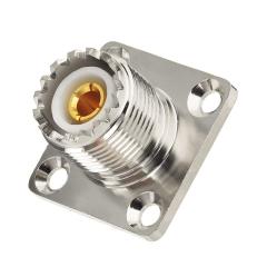 Superbat wlaniot SO 239 Connectors SO239 UHF Female Jack RF Coax Connector 4 Hole Flange Chassis Mount Solder Straight for LMR-400 Coaxial Cable 2Pcs