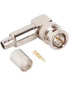 BNC Right Angle Crimp Plug RG-59 20AWG RG-59DS 75 Ohm