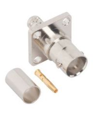 BNC Straight Crimp Jack RG-59 RG-62 4-Hole Flange 75 Ohm
