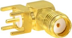 Superbat SMA Connectors Right Angle SMA Female PCB Edge Mount Connector Solder RF Coaxial Adapter 10pcs
