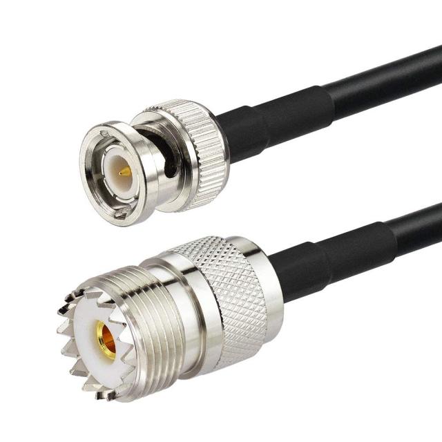 Superbat BNC Male to SO239 RG58 Cable,UHF Female Jack to BNC Male Plug Adapter Jumper Cable for VHF Radio Mobile to Base Antenna scanners,12 Inch,2 Pcs