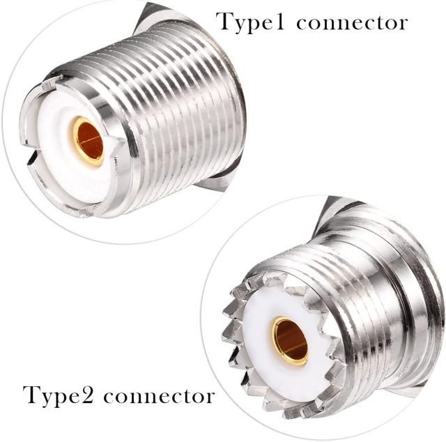 Superbat SO-239 Bulkhead Connector UHF Female Nut Bulkhead Panel Mount Connector, SO239 to SO 239 Adapter for J Pole Antenna 1/4 Wave Antenna etc. 2pcs