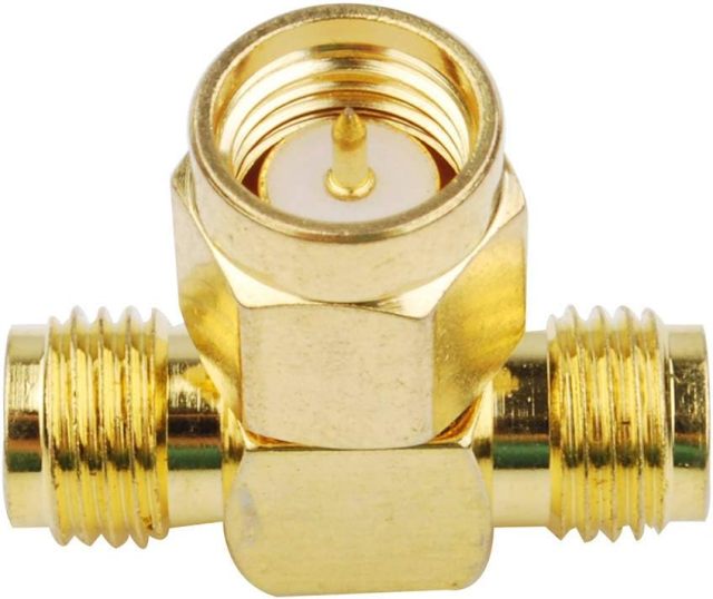 Superbat SMA Adapter Splitter 2-Way, SMA Male to Dual Female Splitter Antenna Adapter Converter 3pcs