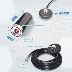 wlaniot Vehicle/Car Mobile Radio VHF/UHF Dual Band Antenna BNC Male Connector Magnetic Base Mount 5M RG58 Cable for BC125AT Scanner