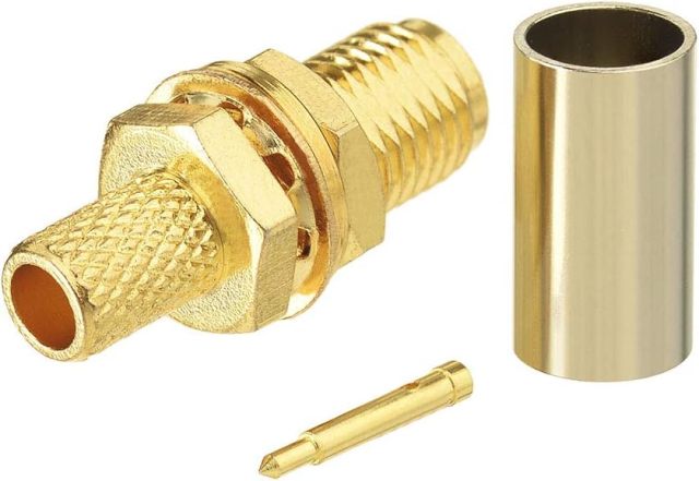 SUPERBAT RPSMA Crimp Connectors Kit RP-SMA Male + RP-SMA Female Crimp Solder Connectors Kit RG58 RG303 RG141 RG142 RG400 LMR195 Low Loss Coax Cable 10-Pack