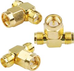 Superbat SMA Adapter Splitter 2-Way, SMA Male to Dual Female Splitter Antenna Adapter Converter 3pcs