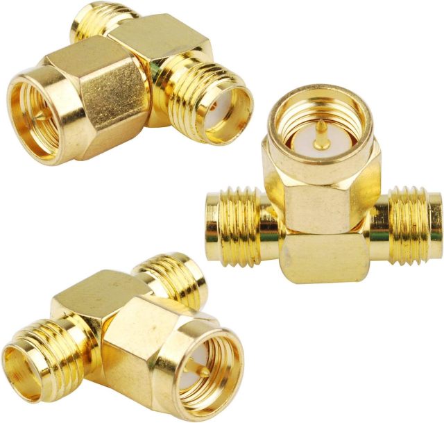 Superbat SMA Adapter Splitter 2-Way, SMA Male to Dual Female Splitter Antenna Adapter Converter 3pcs