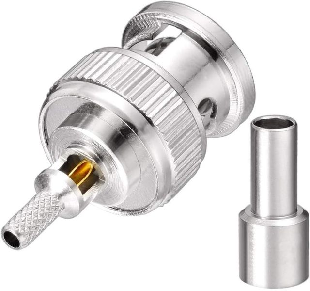 SUPERBAT BNC Crimp Connectors Kit BNC Male + BNC Female Crimp Solder Attachment Connector Kit for RG174 RG316 RG188 RG188A LMR100 Coax Cable(10 Pack in Total)