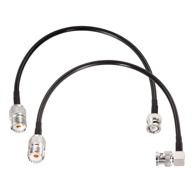 Superbat BNC Male to SO239 RG58 Cable,UHF Female Jack to BNC Male Plug Adapter Jumper Cable for VHF Radio Mobile to Base Antenna scanners,12 Inch,2 Pcs
