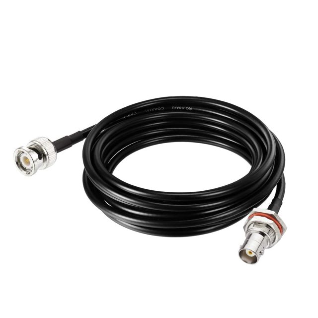Superbat BNC Extension Cable 50 ohm 25ft BNC Male to Female Bulkhead Coax Cable RG58 Cable for UHF/VHF Ham Radio/Wireless Microphone Antenna CCTV Amateur Radio etc.