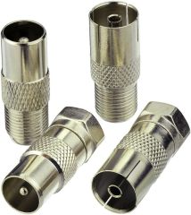 Superbat F Female/Male to TV Pal Male/Female RF Coaxial Adapter Connectors Kit 4 Pcs