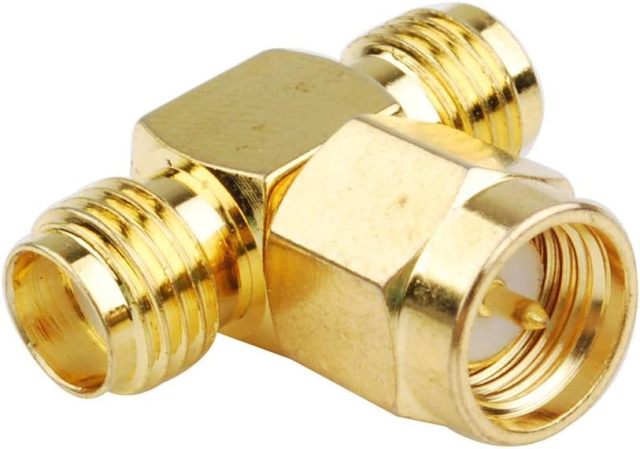 Superbat SMA Adapter Splitter 2-Way, SMA Male to Dual Female Splitter Antenna Adapter Converter 3pcs