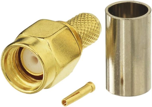SUPERBAT RPSMA Crimp Connectors Kit RP-SMA Male + RP-SMA Female Crimp Solder Connectors Kit RG58 RG303 RG141 RG142 RG400 LMR195 Low Loss Coax Cable 10-Pack