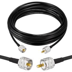Superbat CB Coax Cable, RG8X Coaxial Cable 25ft UHF Male PL259 to PL259 Cable for CB Radio Antenna Analyzer Dummy Load SWR Meter Coax Switch Tuner UHF Duplexer etc.