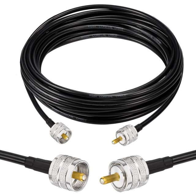 Superbat CB Coax Cable, RG8X Coaxial Cable 25ft UHF Male PL259 to PL259 Cable for CB Radio Antenna Analyzer Dummy Load SWR Meter Coax Switch Tuner UHF Duplexer etc.