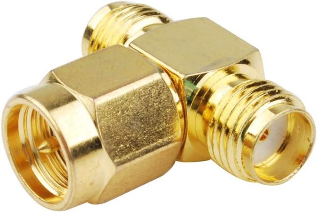 Superbat SMA Adapter Splitter 2-Way, SMA Male to Dual Female Splitter Antenna Adapter Converter 3pcs