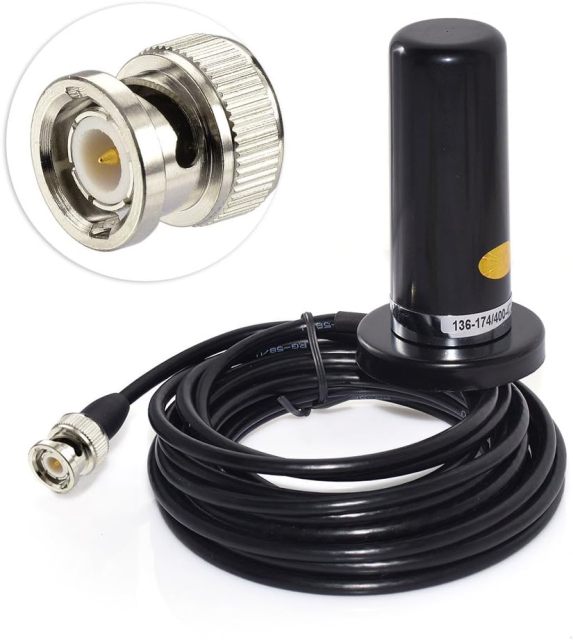 wlaniot Vehicle/Car Mobile Radio VHF/UHF Dual Band Antenna BNC Male Connector Magnetic Base Mount 5M RG58 Cable for BC125AT Scanner
