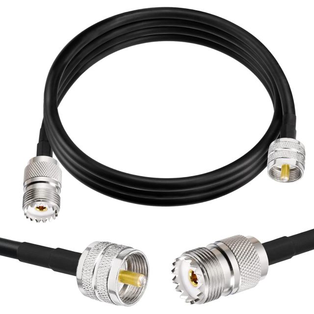 Superbat PL-259 UHF CB Coax Cable 10ft CB Antenna Cable RG8X Coaxial Cable PL259 to SO239 Jumper for Marine VHF Ham Radio Antenna Shack Duplexer Tuner Dummy Load SWR Meter etc.