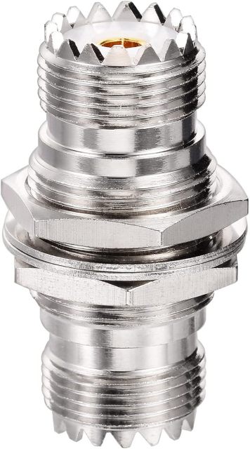 Superbat SO-239 Bulkhead Connector UHF Female Nut Bulkhead Panel Mount Connector, SO239 to SO 239 Adapter for J Pole Antenna 1/4 Wave Antenna etc. 2pcs