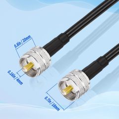 Superbat RG8x Coaxial Cable 6ft PL259 Jumper Cable CB Radio Coax Cable 50 ohm Low Loss for Position Coaxial Switch Ham Antenna Analyzer Dummy Load SWR Meter