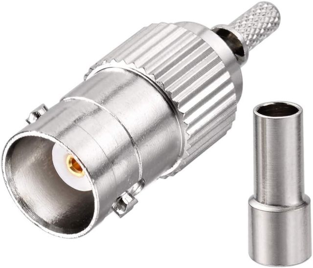 SUPERBAT BNC Crimp Connectors Kit BNC Male + BNC Female Crimp Solder Attachment Connector Kit for RG174 RG316 RG188 RG188A LMR100 Coax Cable(10 Pack in Total)