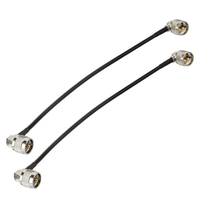 Superbat PL-259 Jumper Cable UHF (Pl259) Male to Male Low Loss Digital RG58 Coax Cable (12 Inch RG58) for HAM & CB Radio,Antenna Analyzer,Dummy Load,SWR Meter 2-Pack