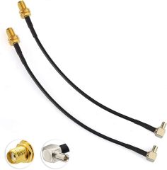 SUPERBAT SMA to TS9 Cable Pigtail SMA Female to TS9 90 Degree External Antenna Adapter Cable for MiFi Router USB Modem & MiFi Hotspot Dongle (6" RG174 2pcs)