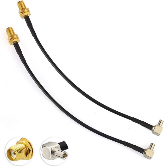 SUPERBAT SMA to TS9 Cable Pigtail SMA Female to TS9 90 Degree External Antenna Adapter Cable for MiFi Router USB Modem & MiFi Hotspot Dongle (6" RG174 2pcs)