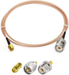 Superbat SMA Male to SO239 Coaxial Coax Cable 10ft, SMA to UHF Cable + 3pcs SMA to SO239/ PL259 Adapter Kit for RF Applications/CB Radio/Handheld Radio Antenna/Walkie Talkie etc
