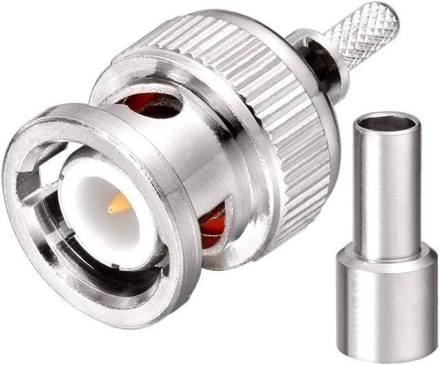 SUPERBAT BNC Crimp Connectors Kit BNC Male + BNC Female Crimp Solder Attachment Connector Kit for RG174 RG316 RG188 RG188A LMR100 Coax Cable(10 Pack in Total)