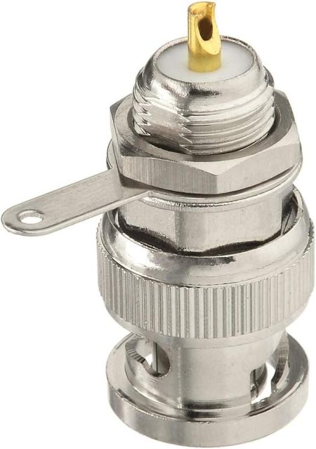 Superbat BNC Male Plug Nut Bulkhead Solder RF Connector Adapters for Antennas Ham Radio Camera 5pcs