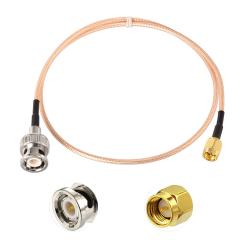 SUPERBAT SMA to BNC Cable, SMA Male to BNC Male Cable Pigtail + Right Angle BNC Male to SMA Male Cable Using RG316 Jumper RF Coaxial Cable, 20Inch 2Pcs