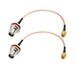 Superbat SMA to BNC Bulkhead Cable 50 Ohm SMA Male to BNC Female RG316 Coaxial Cable Jumper (6inch 2-Pack) for Ham Radio Scanner Antenna Wi-Fi Wireless LAN Devices etc.