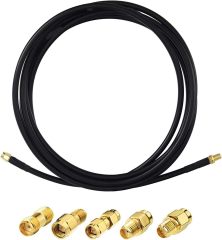 SUPERBAT SMA Male to SMA Female Bulkhead Cable 6.5ft RG58 Cable, SMA Cable + 5pcs SMA to SMA/RPSMA Adapter KIT for Ham Radio Router WiFi Antenna Wireless Adapter etc.