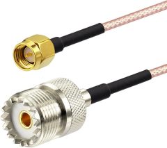 Superbat SMA Male to SO239 RF Coaxial Coax Cable 6.5ft + 3pcs Adapter Kit, SMA to UHF Cable + SMA to SO239/PL259 Adapter Kit for RF Applications/CB Radio/Handheld Radio Antenna/Walkie Talkie etc