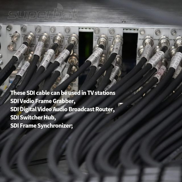 Superbat SDI Cable 75 ohm BNC Cable 3G/6G/12G (Belden 1694A Black) 100ft, Supports HD-SDI/3G-SDI/4K Video Security Camera CCTV Systems, SDI Precision Video Cable