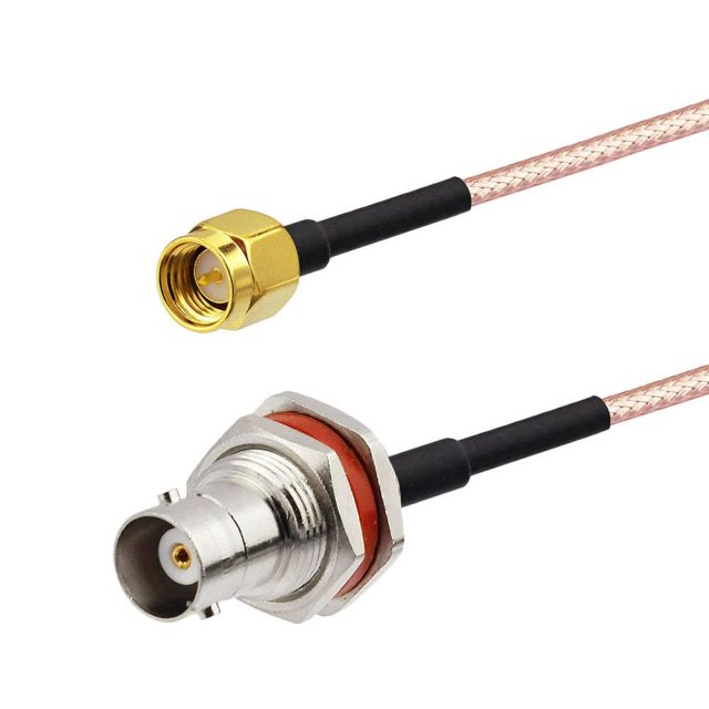 Superbat SMA to BNC Bulkhead Cable 50 Ohm SMA Male to BNC Female RG316 Coaxial Cable Jumper (6inch 2-Pack) for Ham Radio Scanner Antenna Wi-Fi Wireless LAN Devices etc.